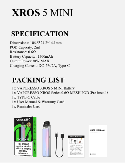 Vaporesso XROS 5 Mini Vape Kit